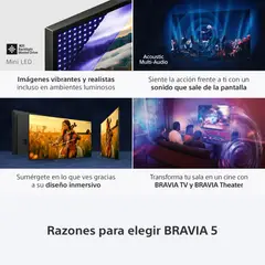 SONY - Televisor Mini LED K-65XR50 Bravia 5 Google TV 4K UHD