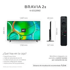 SONY - TV 65" K-65S20M2 4K Ultra HD BRAVIA 2 II Google TV con HDR