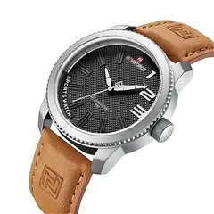 NAVIFORCE - Reloj Hombre NF9202 MARRÓN Analógico Cuero Sport Elegante