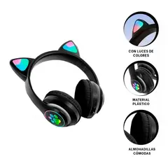 GENERICO - Pack2 Audifonos Forma de Orejitas en Negro Y+Regalo Stickers