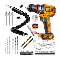 INGCO TOOLS - Taladro Atornillador C/percutor Brushless 20v 96nm + 21 Accesorios