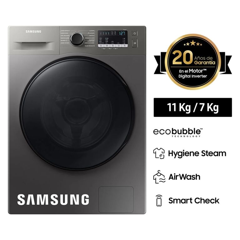 Lavaseca Carga Frontal 11 Kg/7 Kg WD11T4046BXPE Inox