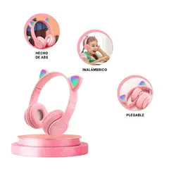 GENERICO - Pack2 Audifonos Gato en Color Rosado Y+Regalo Agendita