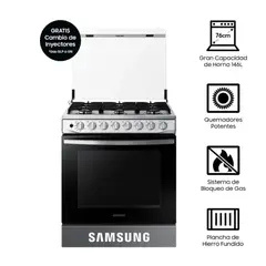 SAMSUNG - Cocina a Gas 6 Hornillas Plateado NX52T5311PS/PE