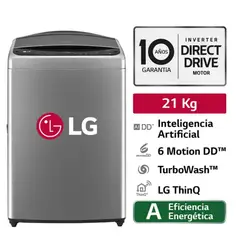 LG - LAVADORA CARGA SUPERIOR WT21VV6 21KG AI DD PLATEADO