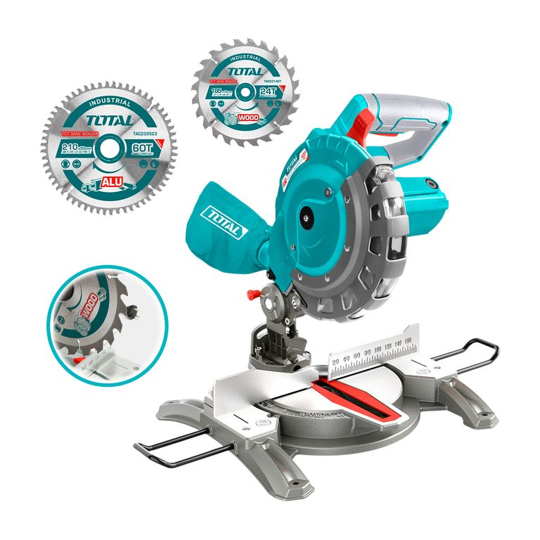 Sierra Ingletadora 1400w- 220v + disco Corte 60t Total Madera