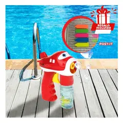 GENERICO - Pack12 Burbujero de Avion Rojo Y+Banderitas Adhesivas