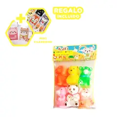 GENERICO - Figuras de Latex para Juego de Animales Y+Post-it Adhesivos