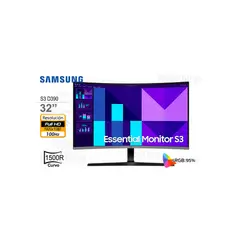 SAMSUNG - Monitor Curvo 32 Essential S3 Fhd - Experiencia Inmersiva Y Diseño Elegante