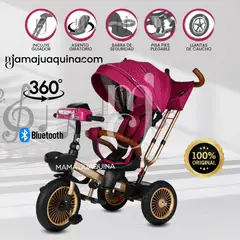 VOYAGE - Triciclo Guiador 3 En 1 «GOLDEN II NEW COLLECTION» USB Dark Pink