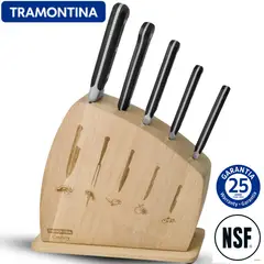 TRAMONTINA - Juego de Cuchillos x6 piezas cTaco Madera Century -