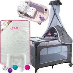 EBABY - Cuna Corral Dacora 750-2 con Colchón + Bañera