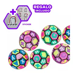 GENERICO - Pelota Resplandeciente en Multicolor Y+Regalo Stickers