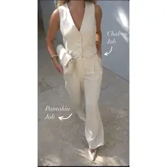 AMA OUTFITTERS - SET CHALECO Y PALAZO JOB