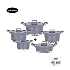 VALESKA - Juego de Ollas Roca Volcánica 10 Piezas VL-LET010