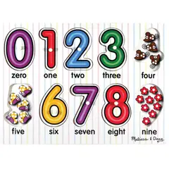 MELISSA & DOUG - Rompecabezas de encaje con perilla 10 piezas números