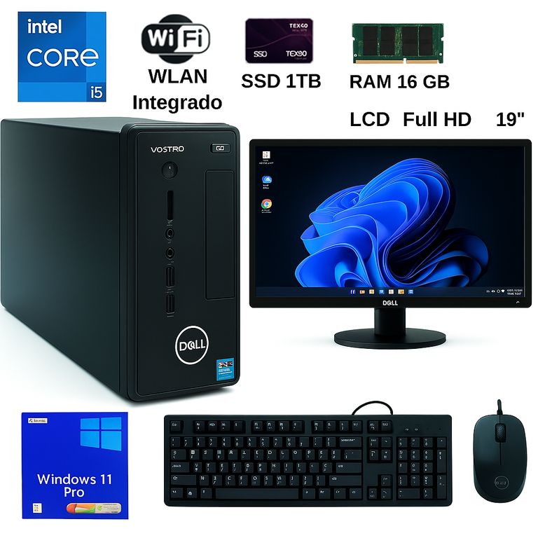 Computadora D06S I5, RAM 16GB, SSD 1TB + Monitor, Teclado y Mouse + W 10