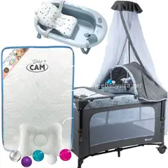 EBABY - Cuna Corral Dacora 750-2 con Colchón + Bañera