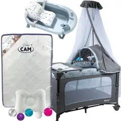 EBABY - Cuna Corral Dacora 750-2 con Colchón + Bañera