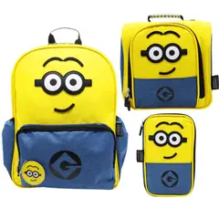 MINIONS - Mochila Oficio + Lonchera + Cartuchera Mi Villano Favorito