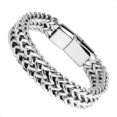 GENERICO - Pulsera De Acero Inoxidable Con Hebilla Magnética Trenzada