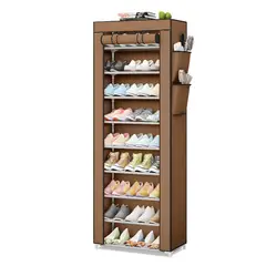 KELLER - Zapatero Organizador 9 Niveles Desmontable de Tela Marrón A46