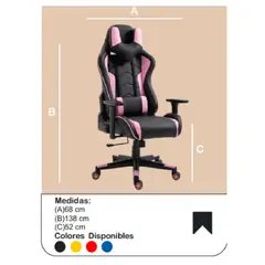 TU MESITA - Silla Ultra Masajeadora Gamer Mistyc NegroRosa Ergonomica