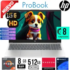HP - LAPTOP ProBook 455 G10 15.6" HD AMD Ryzen 3 8GB 512GB SSD W11 Pro