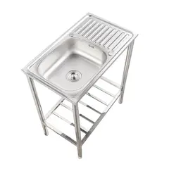GENERICO - LAVDERO DE COCINA 75CM X45CM CON ESCURRIDERO Y MUEBLE DE ACERO