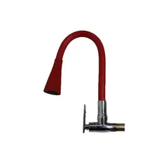 GENERICO - Pico Pared Flexible Rojo - Chorro Ancho