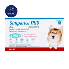 SIMPARICA - Trio 10 - 20 kg X3 Tabletas