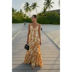 AMA OUTFITTERS - VESTIDO DRAPEADO PRINT