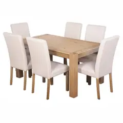 STIL NOVO - JUEGO DE COMEDOR 6 SILLAS BIANCA MARFIL