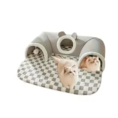 GENERICO - Cama de gato con diseño de tunel de juegos