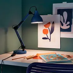 GENERICO - LAMPARA LED DE ESCRITORIO ENNIS E27 CON BRAZO ARICULADO COLOR AZUL