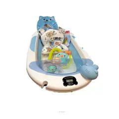 GENERICO - Bañera Plegable con Ducha y Termómetro - Nemo Azul Celeste