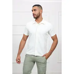 GENERICO - Camisa Manga Corta Casual Heds Blanco