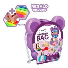 GENERICO - Bolso Divertido con Orejitas en Morado Y+Post-it Adhesivos