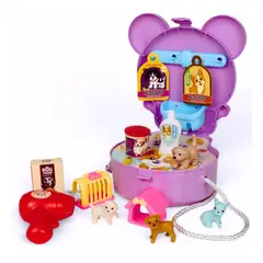 GENERICO - Pack2 Cartera con Orejitas de Pet Shop de 19 Piezas en Morad