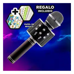 GENERICO - Microfono Inalambrico en Color Negro Y+Papel de Regalo