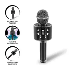 GENERICO - Pack4 Microfono Bluetooth en Negro Y+Banderitas Adhesivas