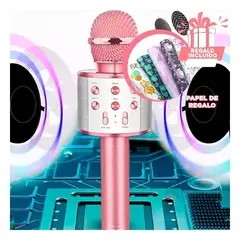 GENERICO - Microfono Inalambrico en Color Oro Rosado Y+Papel de Regalo