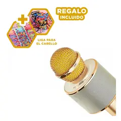 GENERICO - Pack6 Microfono Inalambrico en Color Dorad Y+Ligas de Regalo