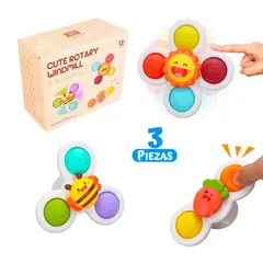 GENERICO - Set 3 Juguetes Giratorios para Bebés - Didáctico y Sensorial