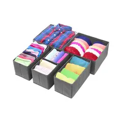 GENERICO - Organizador de Cajones Plegable Ropa Interior - Gris Oscuro