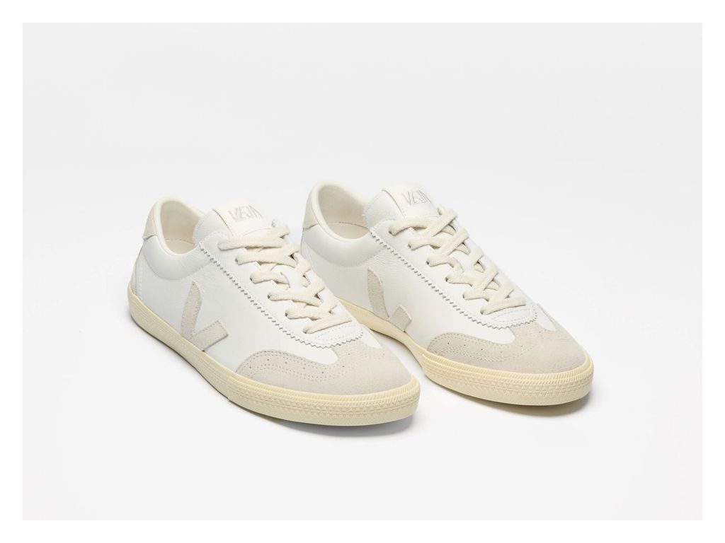 Zapatilla volea de cuero Blanco