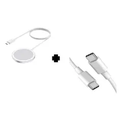 SMART - PACK CABLE USB-C A ENTRADA USB-C Y CARGADOR INALAMBRICO 15W LIGHTNING