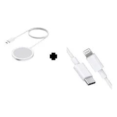 SMART - PACK CABLE USB-C A LIGHTNING Y CARGADOR INALAMBRICO 15W LIGHTNING