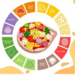 GENERICO - Juguete de Pizza de Madera con 25 Pcs