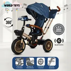 KIDS - Triciclo Guiador 3 En 1 «GOLDEN II NEW COLLECTION» USB Blue